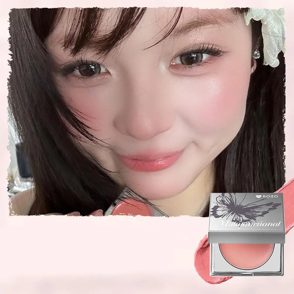 NEW High-end 3 In 1 Matte Lip Mud Blusher Cream Rouge Stack Red Tint Rouge Blush Peach Clay Contour Blush Paste Natural Che X2W3