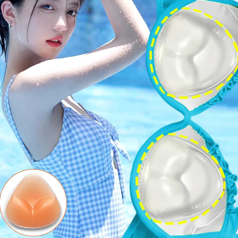 

Soft Silicone Bra Cup Inserts Sticky Push Up Breast Pads Nipple Protector Patch Thickened Enhancer for Bikini Swimsuit Dress