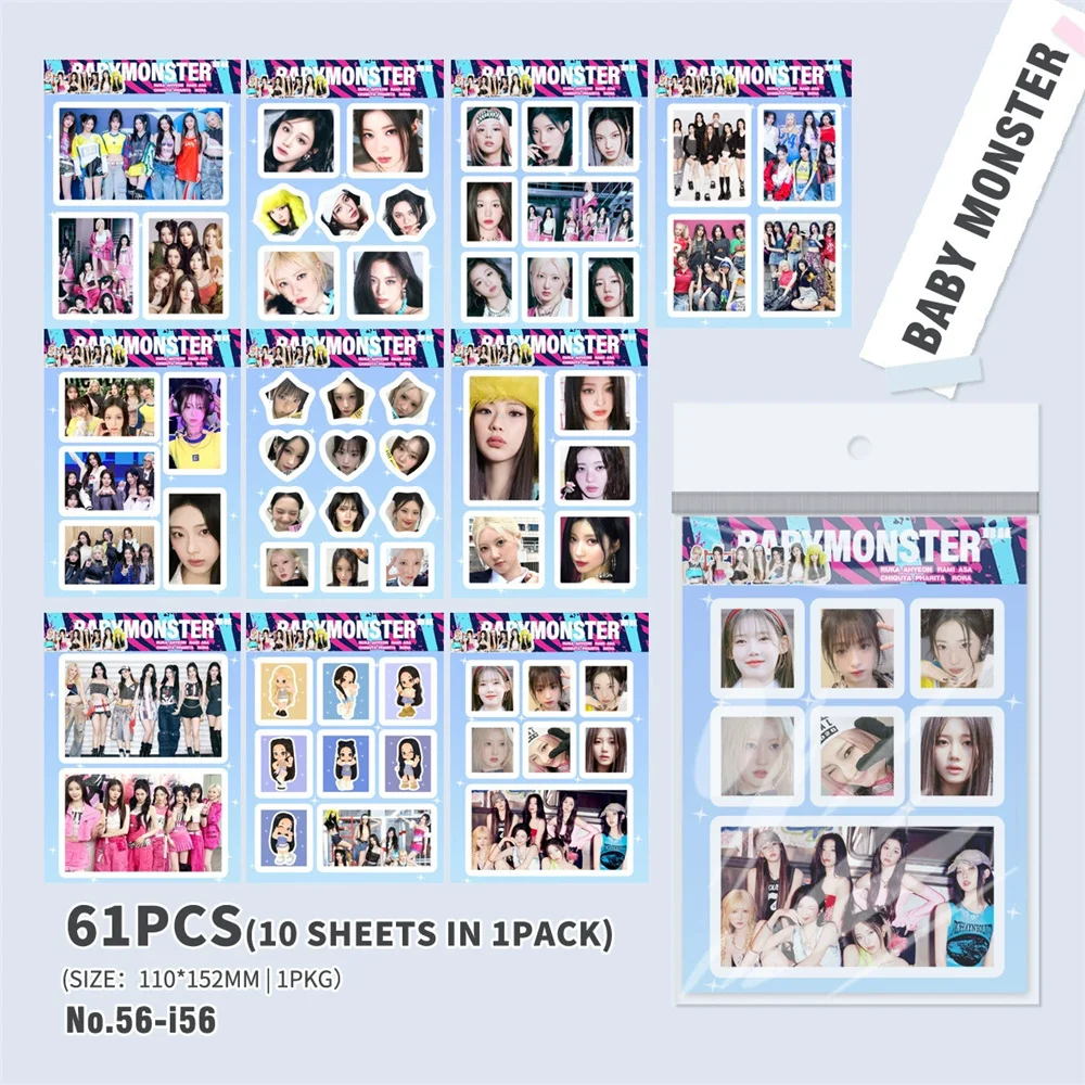 10 ชิ้น/เซ็ตไอดอลKpop GIDLE ITZY ZB1 BABYMONSTERสติกเกอร์ตกแต่งWONWOO KARINA Rickyแฟนของขวัญคอลเลกชัน