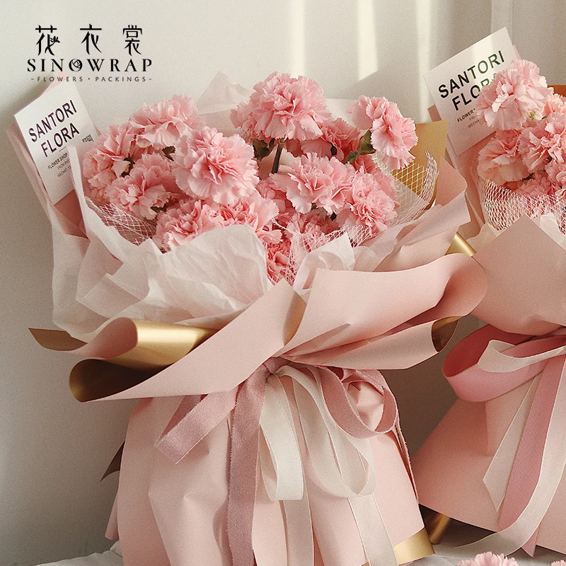 Sinowrap 50pcs/lot 30x30cm DIY Tissue Paper Non-woven Packing Flower Bouquet Wrapping Papel Gift Packaging Cut Free Craft Papers