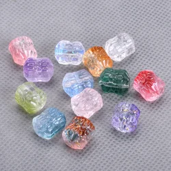 10pcs Cylinder Shape 12x10mm Handmade Embossment Lampwork Glass Loose Beads For Jewelry Making DIY Bracelet Crafts Findings