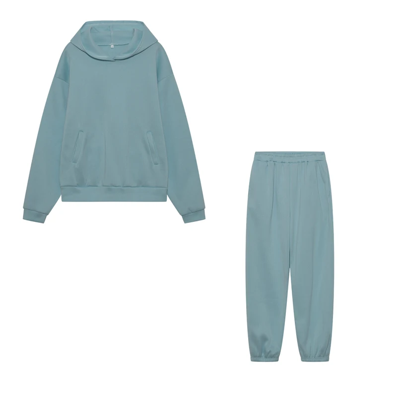 2026 Trend Lässige Mode Verdickter Langarm-Pullover und Hose Zweiteiliges Set mit Kappe für Damen – Detail 28