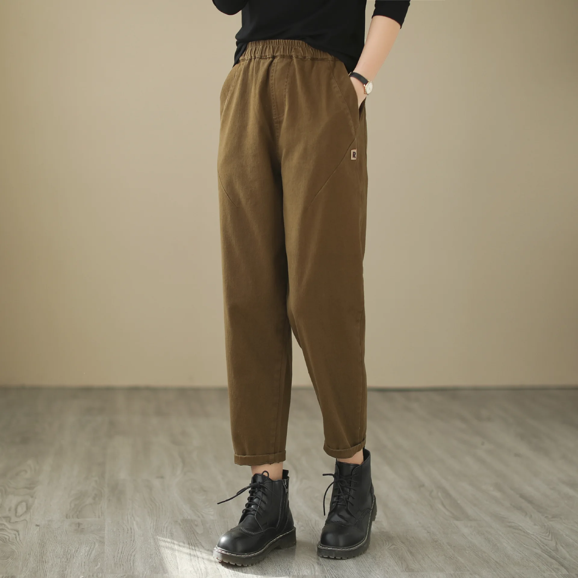 Pantalones Vaqueros de cintura elástica para Mujer, pantalón largo hasta el tobillo, Y2k, coreano, XK168, otoño