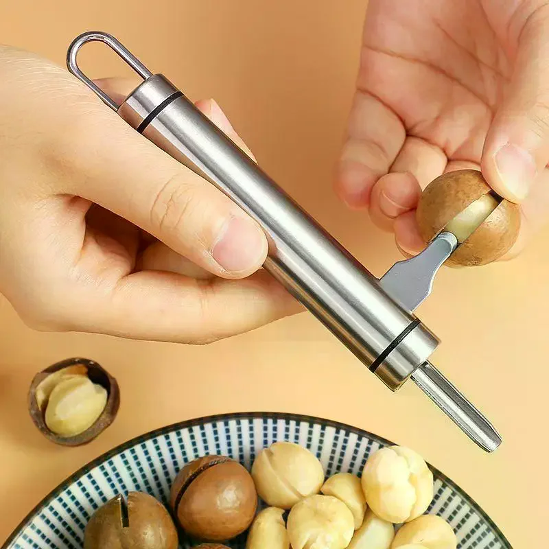 2 In 1 Manual Stainless Steel Nut Cracker Mechanical Sheller Walnut Nutcracker Fast Opener Kitchen Tools Fruits And Vegetables