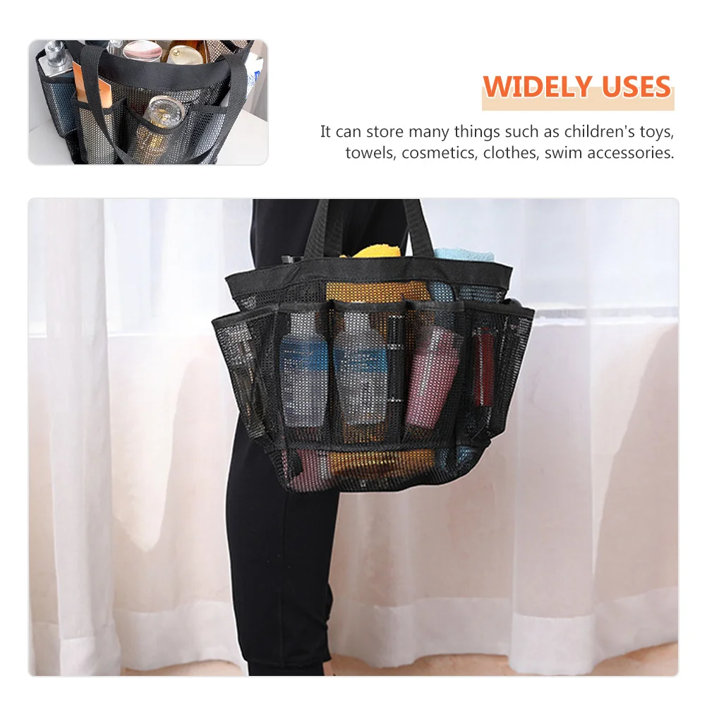 حقيبة الشاطئ الشبكية حقيبة سفر للنساء في الهواء الطلق بركة عطلة منظم محمول لمستحضرات التجميل المناشف زجاجات المياه