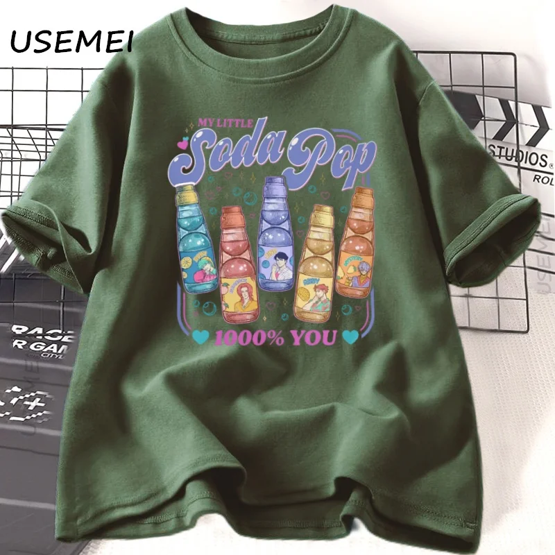 ซาจา บอยส์ โซดาป๊อป KPDH เสื้อฮันทริกซ์ เดมอนเสื้อยืดผู้หญิงแฟชั่นพิมพ์เสื้อยืดผ้าฝ้ายลำลองรอบคอกราฟิก T