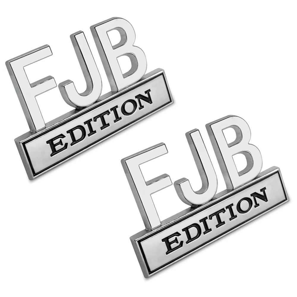 

2 Pieces Chrome Black Let's Go Brandon FJB EDITION Nameplate Car L&R Fender Door Trunk Rear Tailgate Badge Universal Emblem