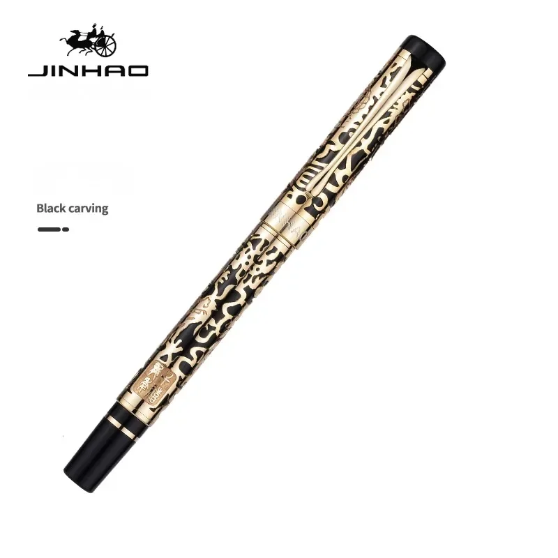 Imagem -03 - Jinhao Vintage Metal Caligrafia Caneta-tinteiro Dragão Textura Escultura Escritório Material Escolar Papelaria Escolar ef f m Nib 5000 pk 9019