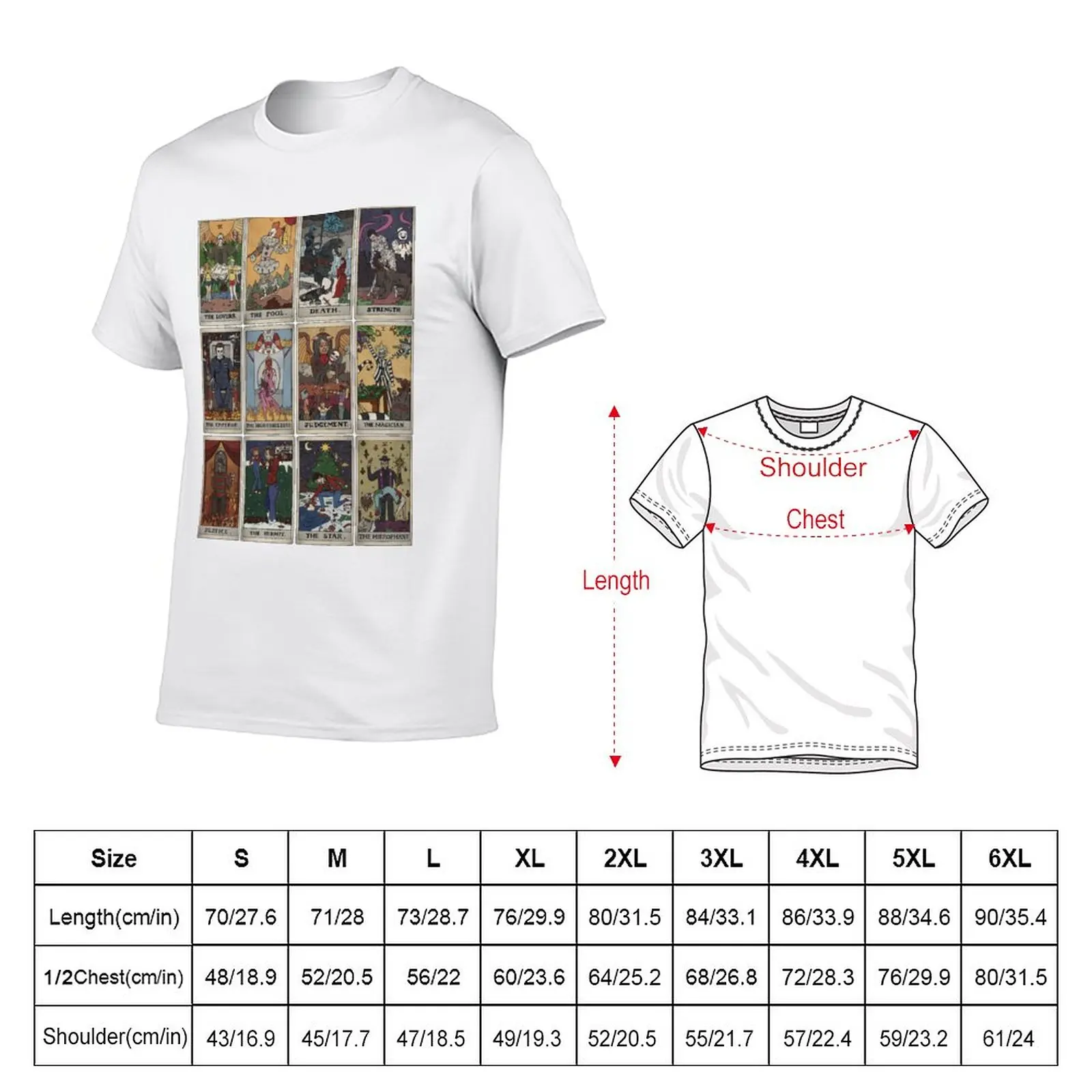 Horror Tarot Deck T-Shirt plus sizes Blouse aesthetic clothes men workout shirt