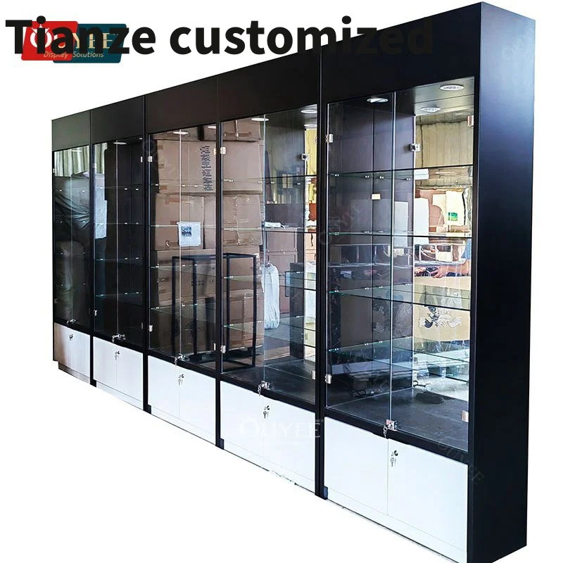 

Customized-Store Counter Glass Display Hookah Display Showcase Led Shelf Display Smoke Shop Showcase Rack Stands With Mi