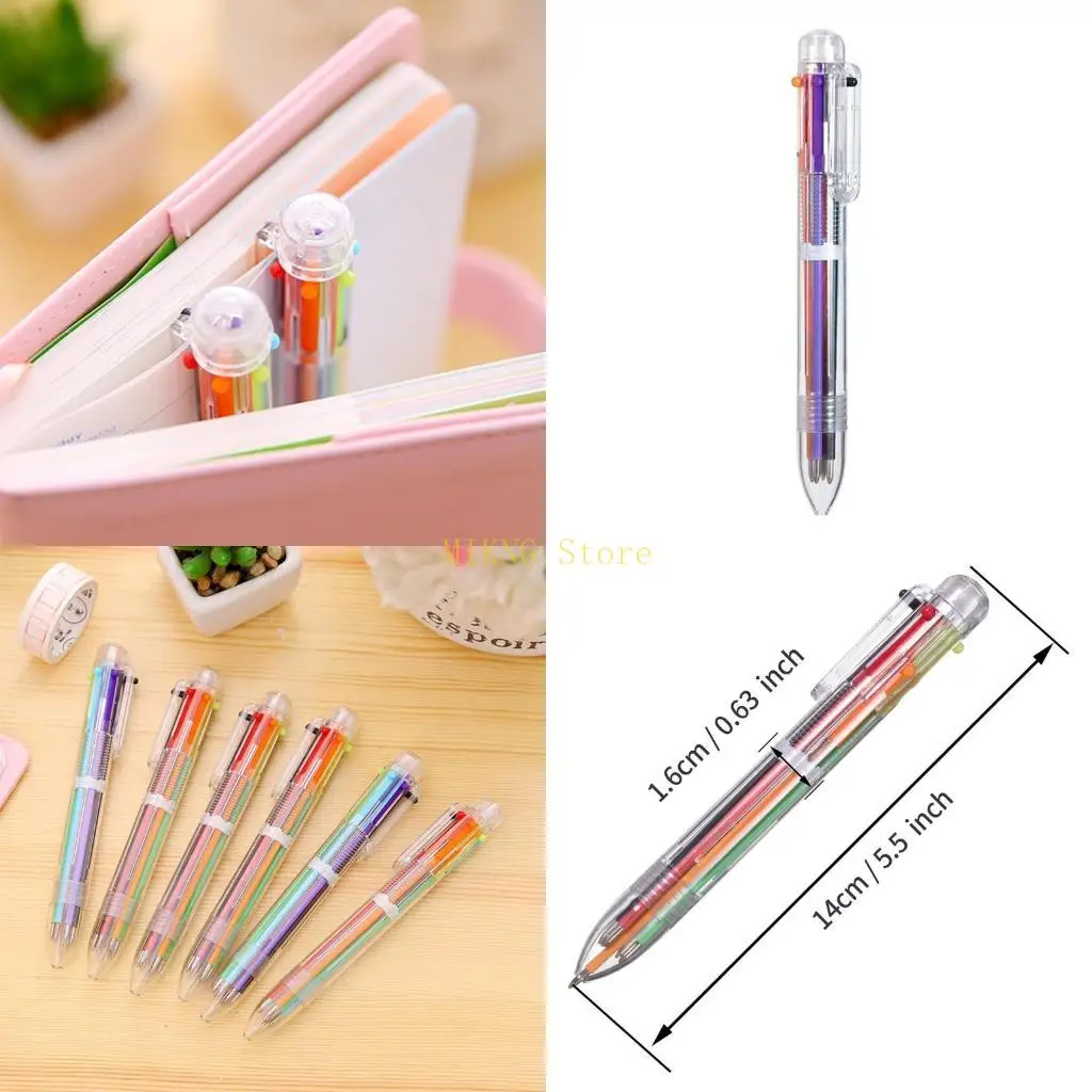 

6-в-1 Шариковая ручка Выдвижная красочная шариковая ручка Забавная ручка для письма для творческого подарка Ручка для студентов