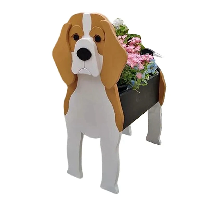 

Assemblable Dog Flower Pot Pet Dog Breeds Garden Pot DIY Flower Planter Home Decor Ornament ,A 1 PCS