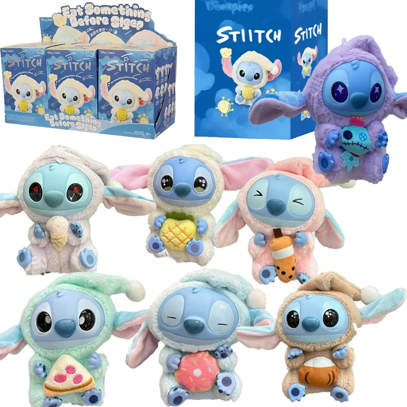 

Новинка 2025 года, серия Stitch Eat Some Thing Before Sleep, виниловая слепая коробка, сумка, подвеска, милая плюшевая кукла, загадочная коробка, игрушка-сюрприз, подарки