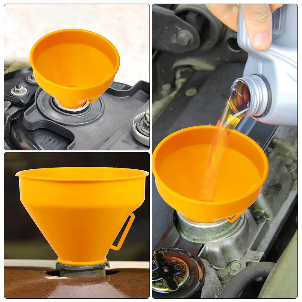 

2 Pcs Big Funnel for Engine Oil ABS with Strainer Automotive
