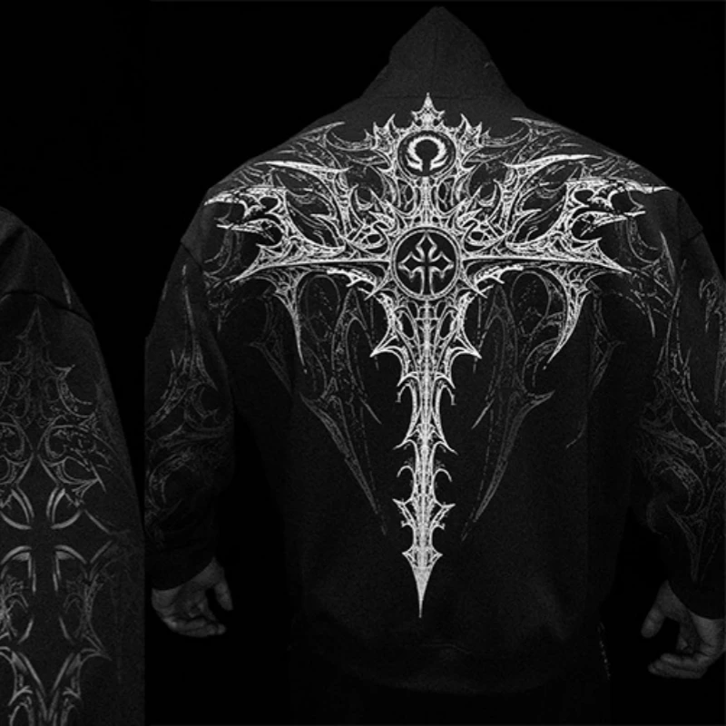 BREATHEDIVINITY Men's Hooded Sweatshirt Loose Fleece-Lined Zipper