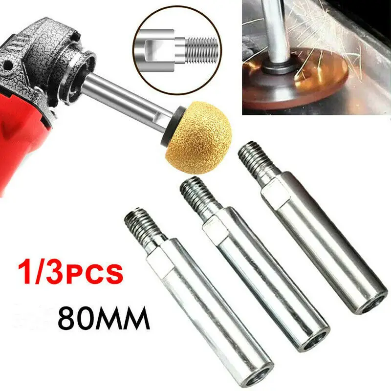 1/3pcs 80mm Angle Grinder Extension Connecting Rod M10 Thread Adapter Extension Shaft Home Power Tool Replacement Accessories