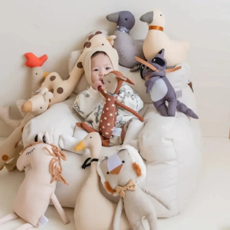 Bebé recién nacidos durmiendo muñeca de acompañamiento estilo nórdico encantador juguete de peluche niños Kawaii niñas muñeco de peluche decoración de la habitación