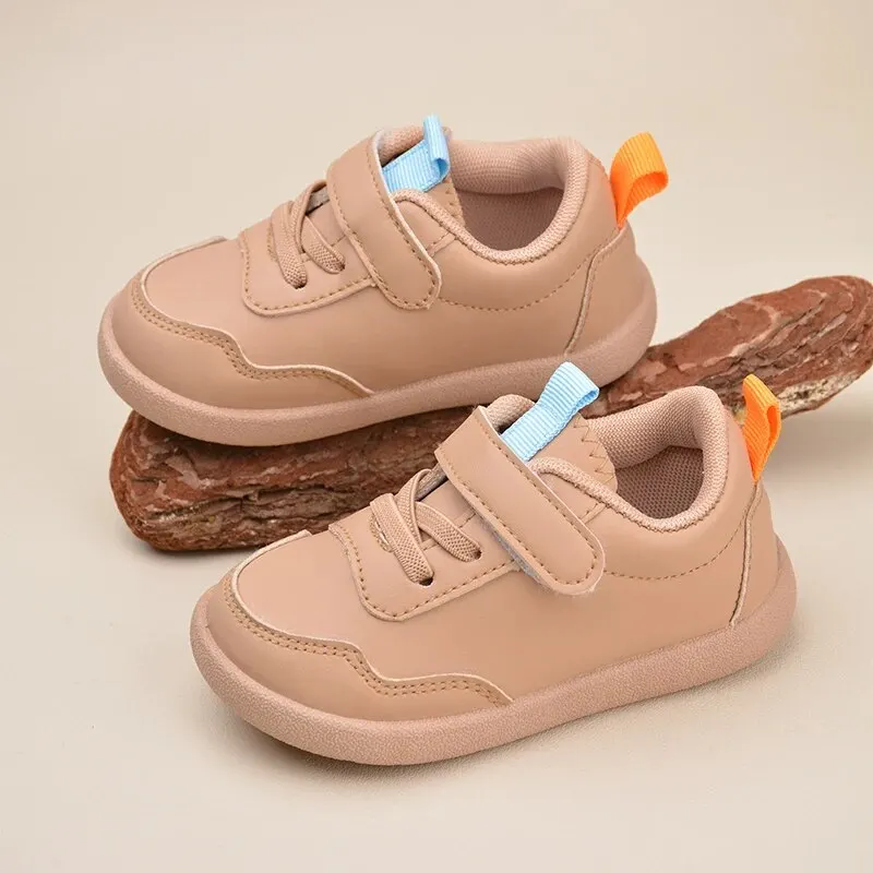 Good Quality Toddlers First Walking Soft Flat Outdoor Indoor Sneakers Little Kids Daily Brown Durable Shoes EK9S220