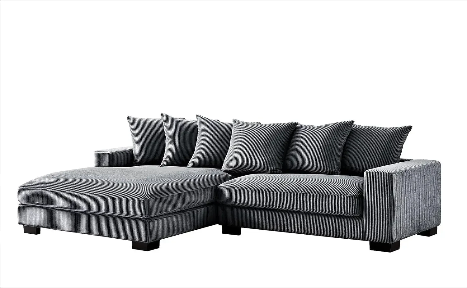 أرائك مقطعية كبيرة الحجم من Luxe لغرفة المعيشة، أريكة على شكل حرف L مع كرسي، منجدة بقماش سروال قصير