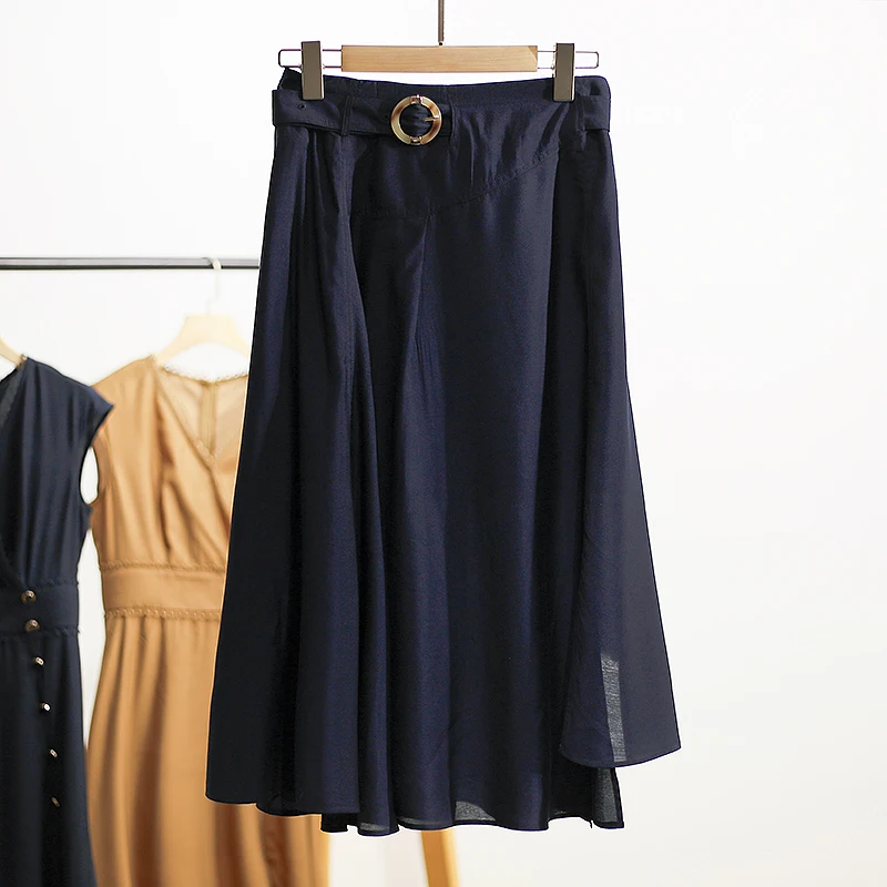 

Повседневная юбка XKing в студенческом стиле, корейская, с завышенной талией, длинная летняя юбка для молодых женщин 25-29 лет