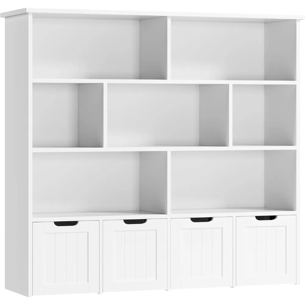 Toy Storage Organizer, Large Toy Organizers and Storage with 4 Movable Drawers, Toy Chest Shelf Organizer, Kids Bookshelf