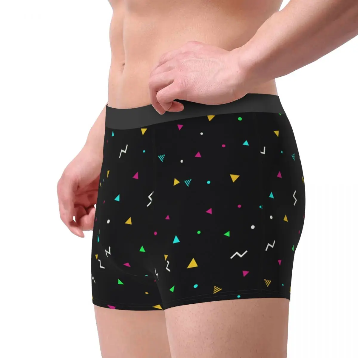 Cute Geometry Man Underwear Boxer Briefs Shorts Panties Fashion Breathable Underpants for Homme