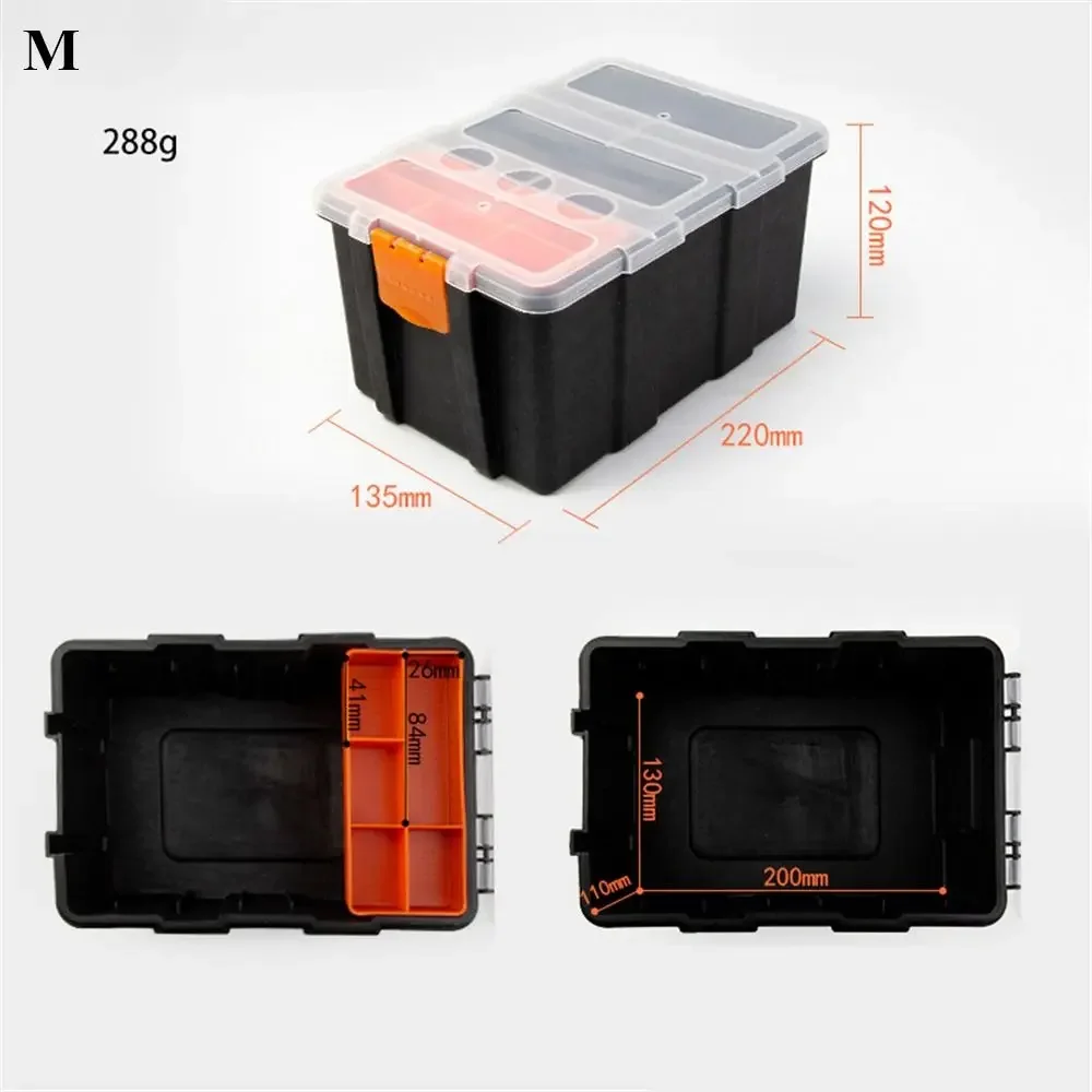 Toolbox Professional Double-Sided Garage  Organizer Case for Mechanics Plastic Storage Box for Tools Nuts Bolts Small Parts