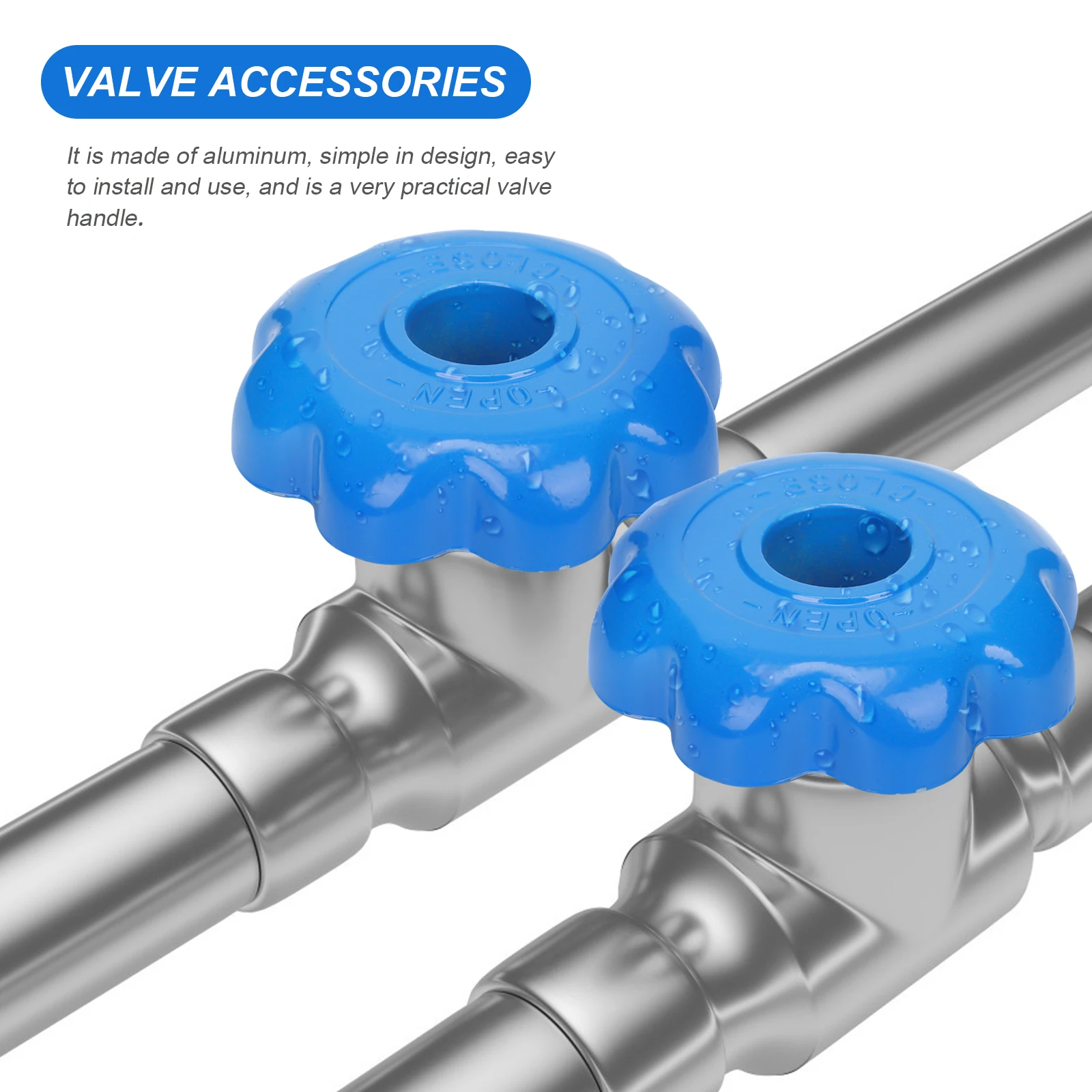 

6pcs Aluminum Valve Handles Angle Shutoff Fittings Universal Connectors Kitchen Faucet Accessories Durable Practical Long