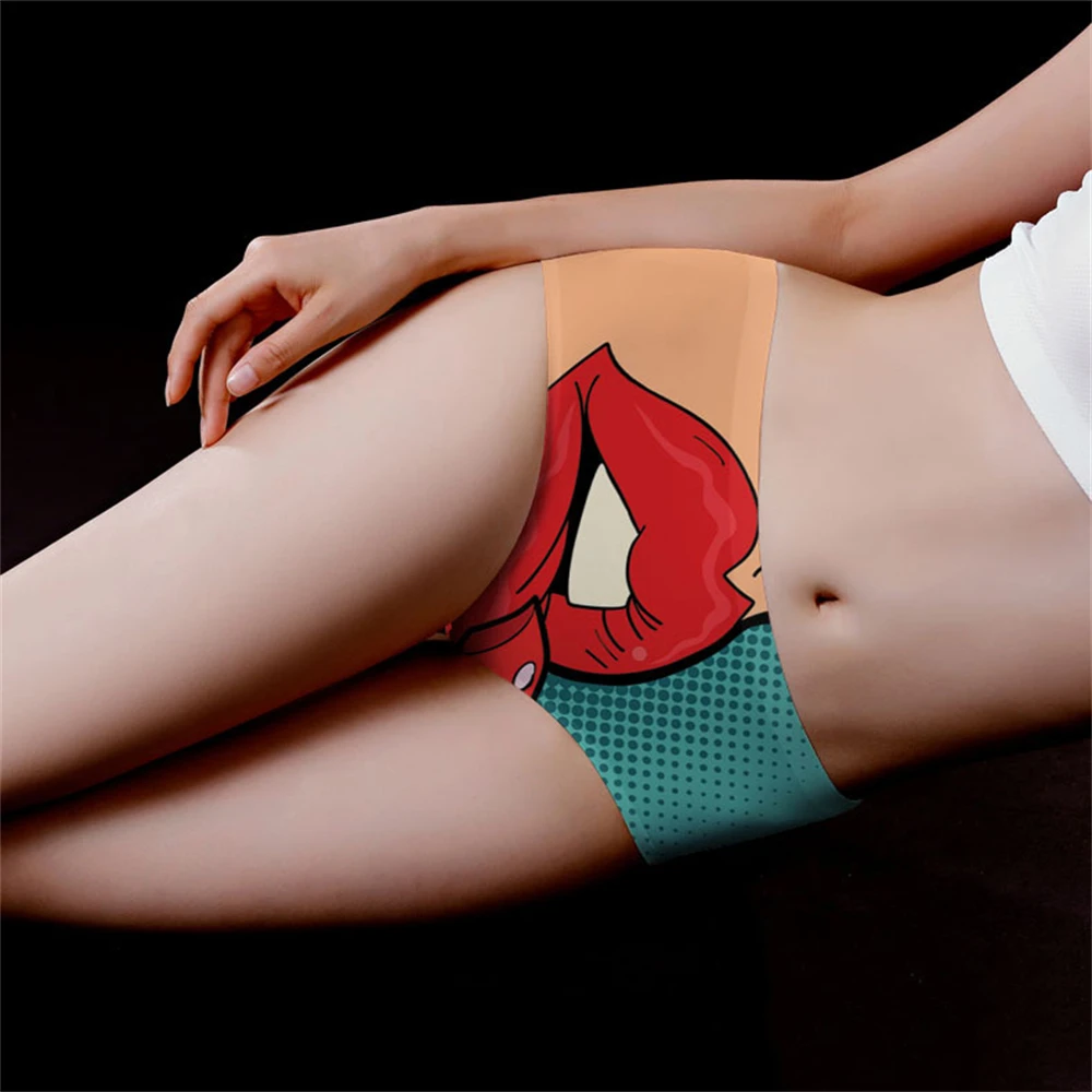 1 قطعة الملابس الداخلية سلس منتصف الخصر المرأة قطعة واحدة مثلث السراويل ملابس داخلية منقوشة تنفس وملمس عاري #6