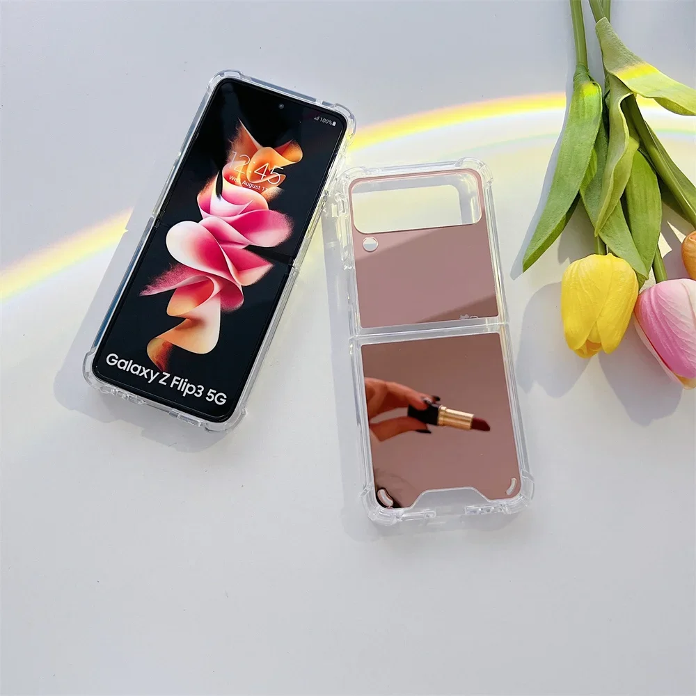 Luxuriöse Handyhülle mit Make-up-Spiegel für Damen und Mädchen, passend für Samsung Galaxy Z Flip 3 4 5 6 7 FE Flip7 Flip6 5G, schlanke, robuste Schutzhülle. – Detail 12