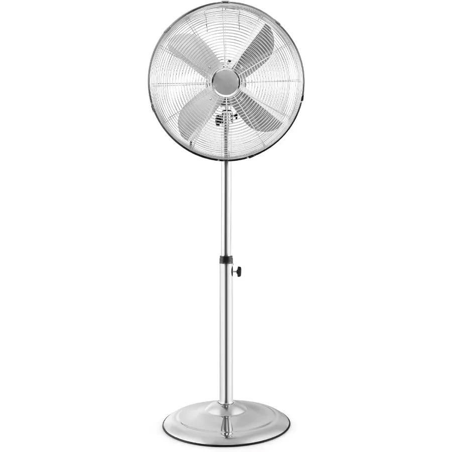 16인치 회전식 선풍기, 3단계 속도 조절, 높이 조절 가능, 75도 회전, 20도 기울기, 견고한 금속 알루미늄 날개 스탠드