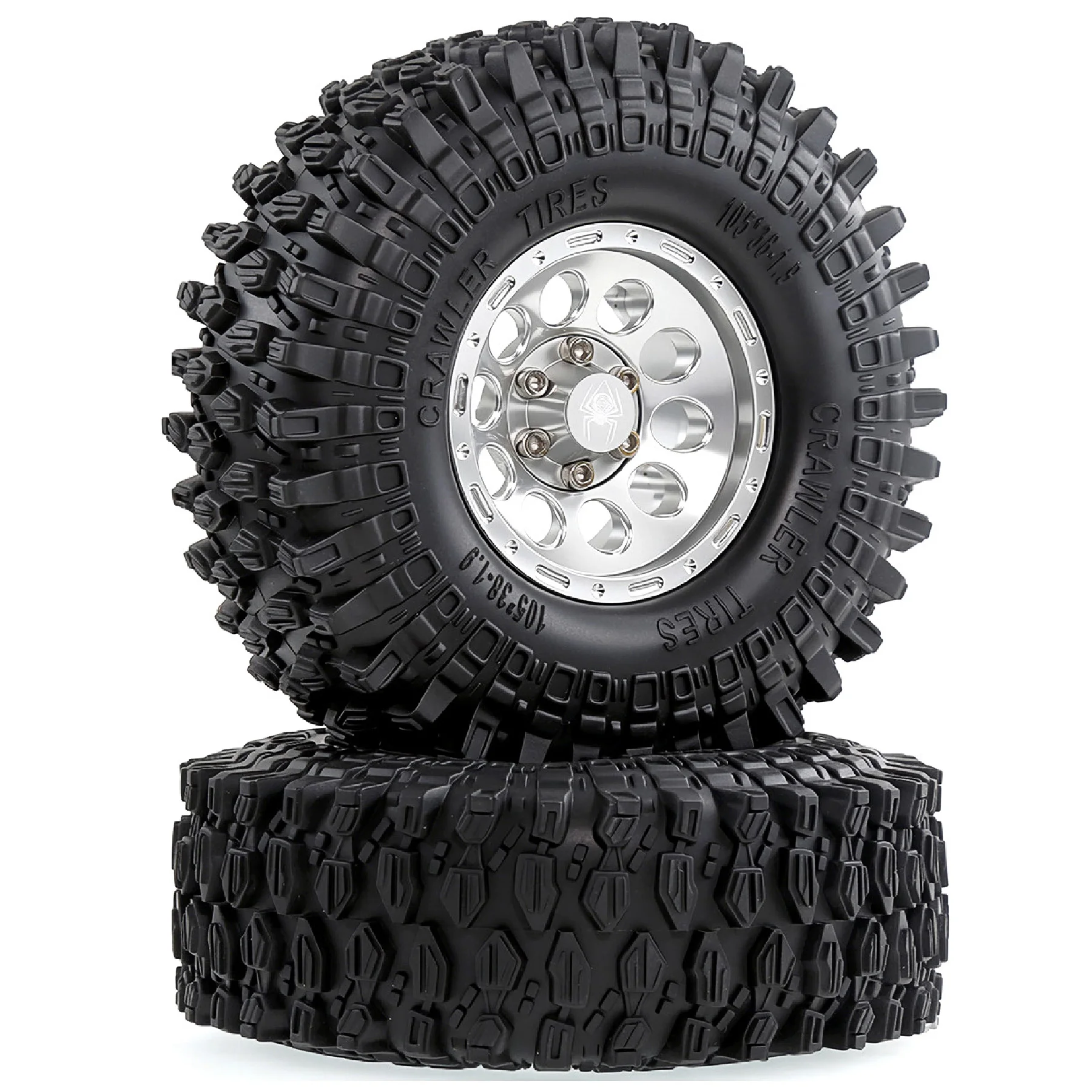 RED SPIDER 4pcs  1.9 inch Metal RC Crawler Beadlock Wheel & Tires  for 1/10 RC Crawler Car TRX4 TRX6 SCX10 90046 CC01 D90 D110