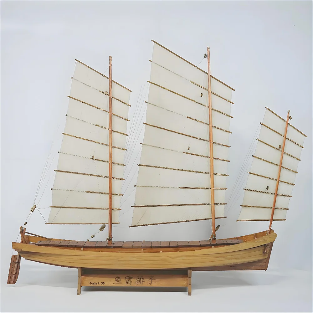 Chinese Wooden Sailboat Model Kit Torpedo Boat 1/50 High Simulation DIY Hand-assembled Fishing Boat  Universal Ship Model Toy