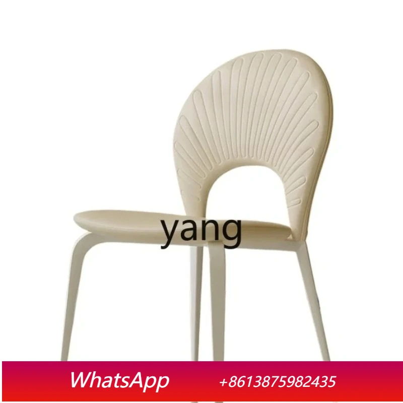 

LTT Cream Style Dining Table and Chair Modern Simple Household White Backrest Chair
