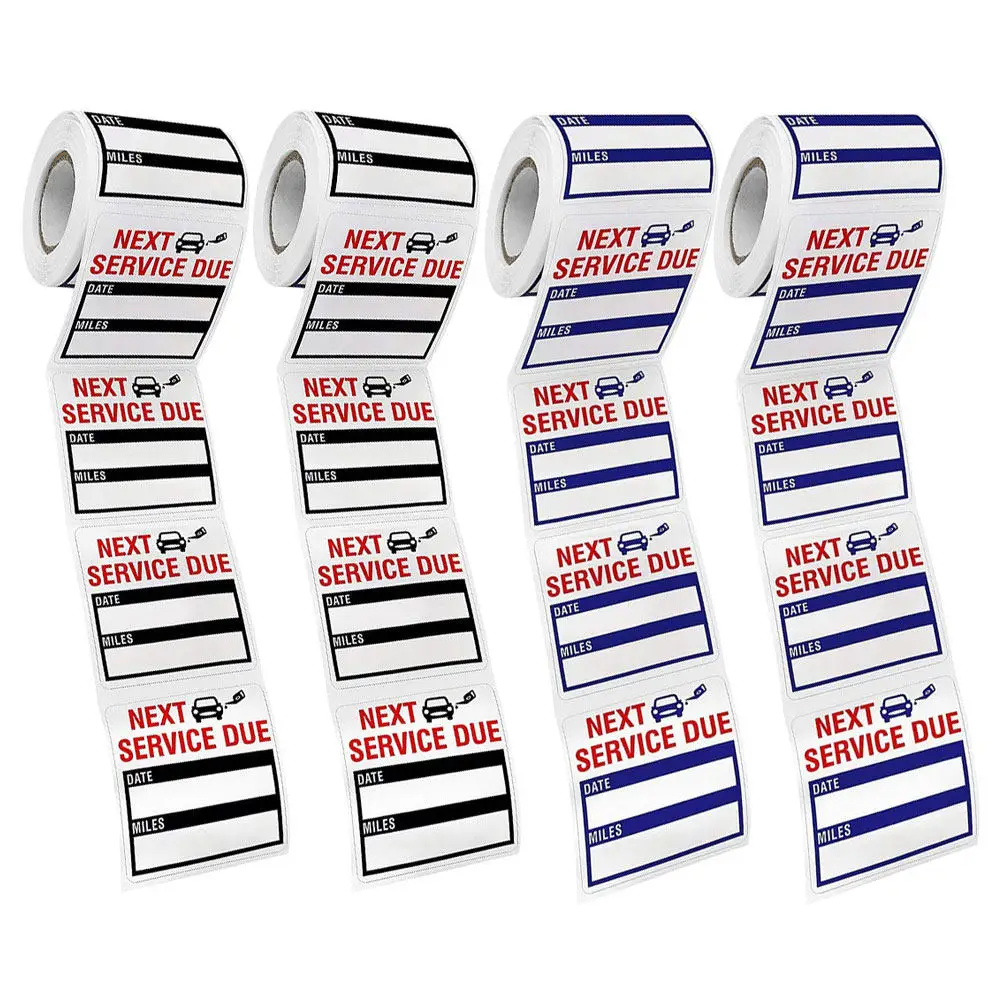 

4 Rolls Car Oil Changing Sticker Pack Wear Resistant Removable Service Date Label for Change Vehicle Maintenance