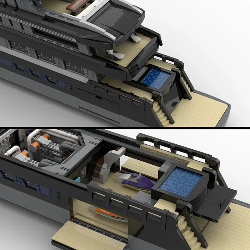 Moc Bausteine Militär boot Modell große Luxus Yacht Technologie modulare Blöcke Geschenke Spielzeug für Kinder DIY Sets Montage