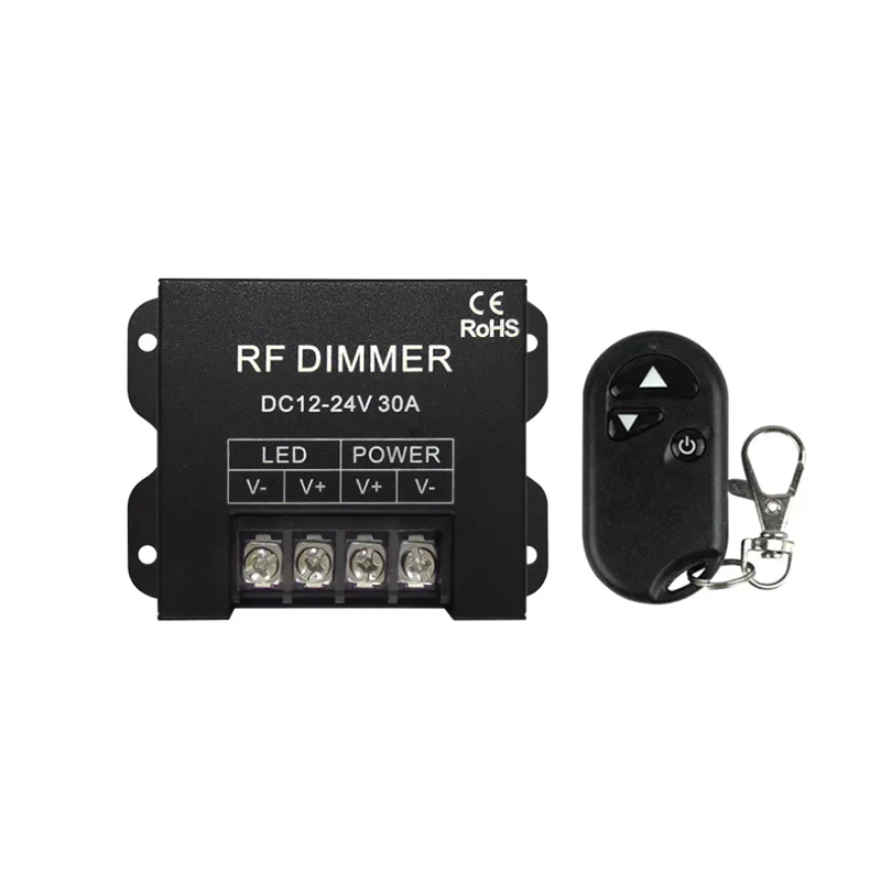 LED Dimmer Controller 30A 12-24V With 3 Key RF Wireless Remote Control Stepless Dimming for LED Single Color Lighting String