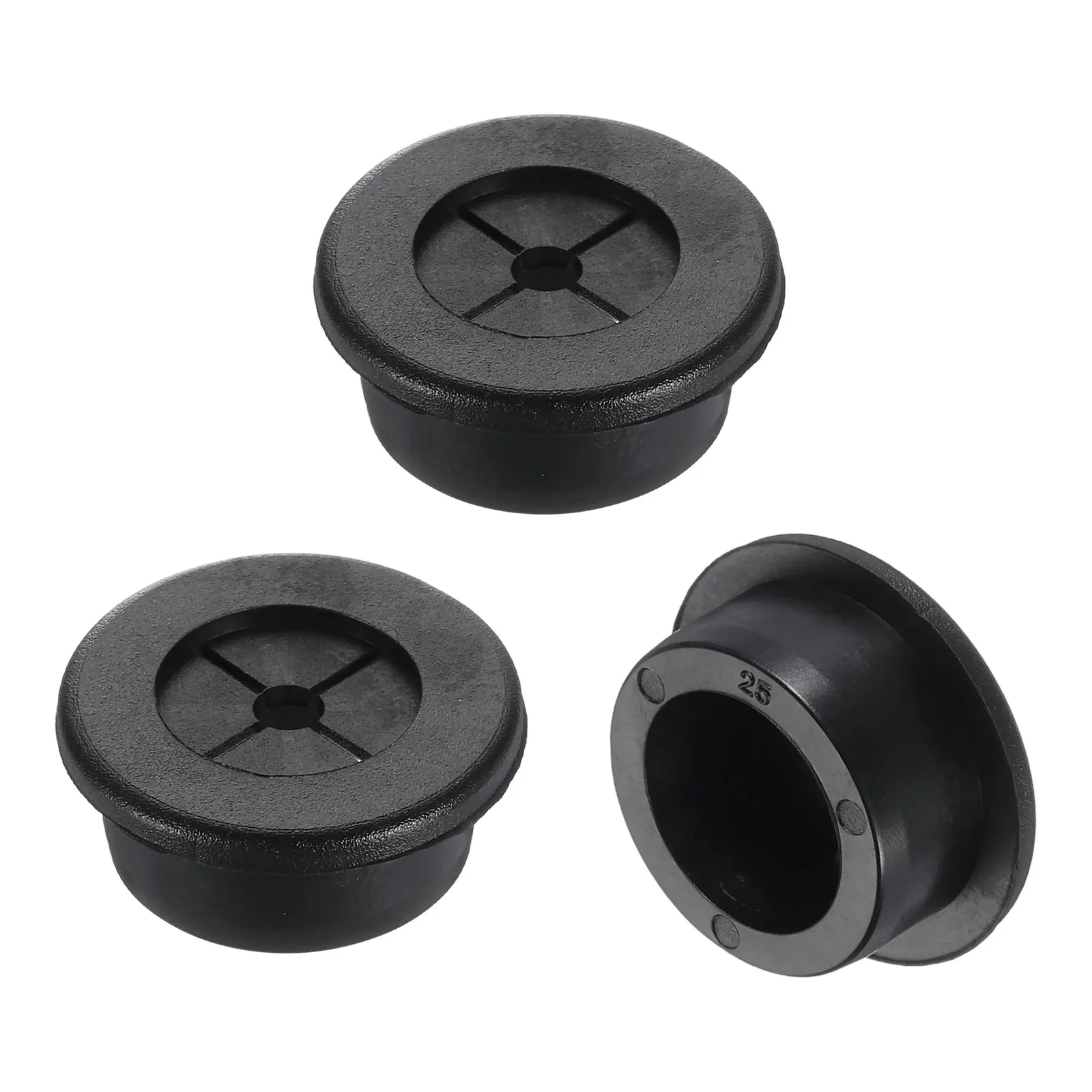 1/3/5 pces cabo grommet 25-28mm id mesa flexível fio de borracha buraco capa passar através para escritório computador mesa fio organizador