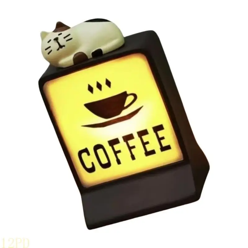 12PD Fridge Sticker Coffee Shop Lights Signs Luminouses Home Decorations for Kitchens and Offices