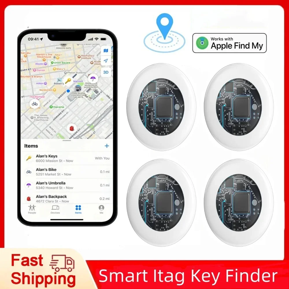 Smart Bluetooth GPS Tracker Airtag Work with Apple Find My APP ITag Anti Lost Locator Pet Finder Air Tags for IOS Pet