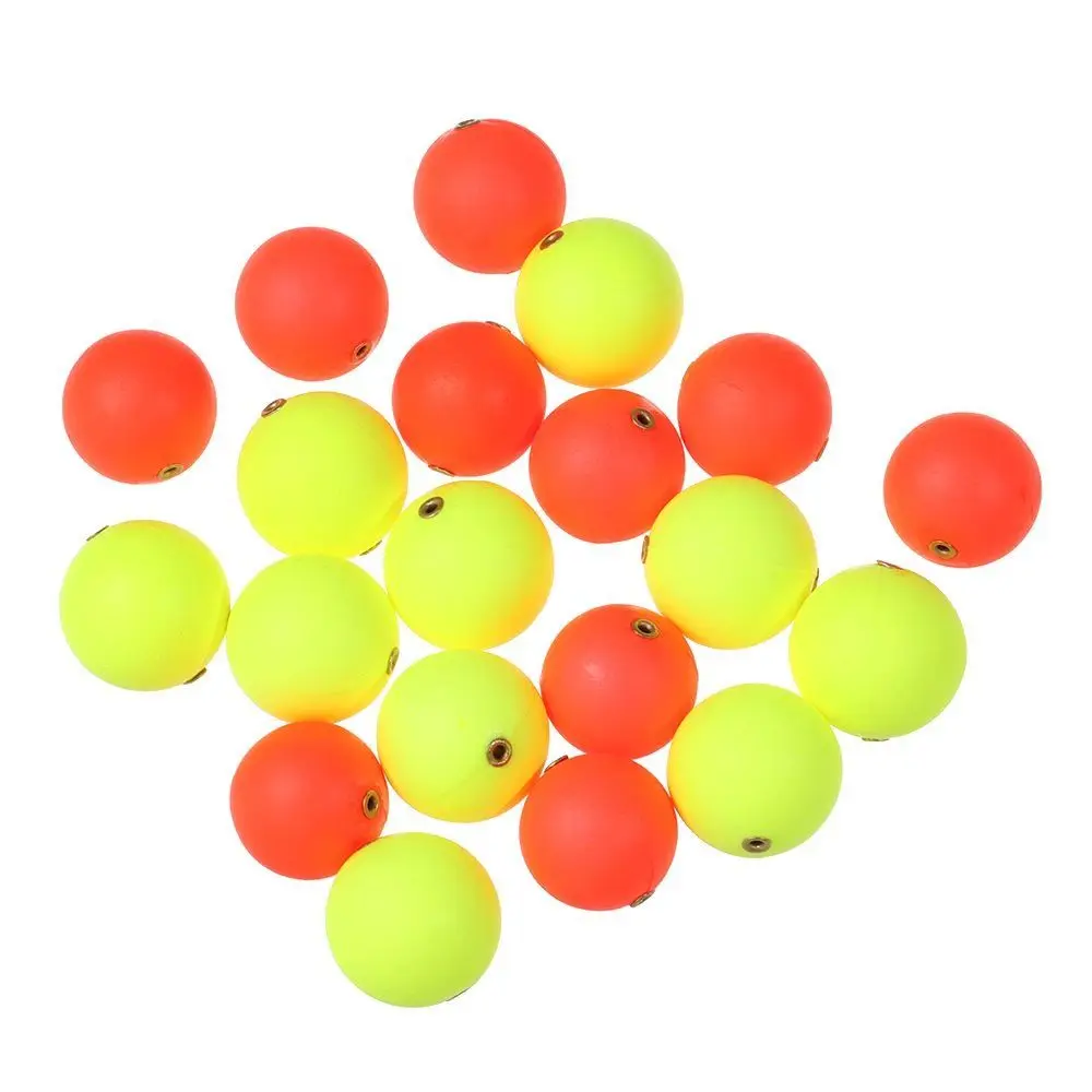 10PCS Portable with Copper Ring Foam Floating Ball 20mm-30mm Foam Buoyancy Balls Yellow /Red Buoyancy Fishing