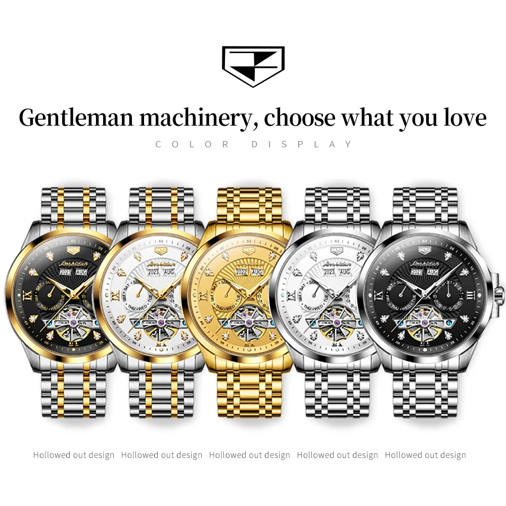 JSDUN Top Brand Automatic Mechanical Watches for Men Original Waterproof Casual Wrist Watch Men Fashion Business Men\'s Watches