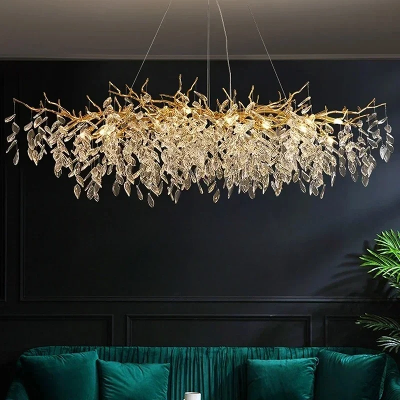Luxury Modern Crystal Ceiling Chandeliers Pendant Lamps Dining Table Living Room Bedroom Home Decor Led Lights Hanging Fixture