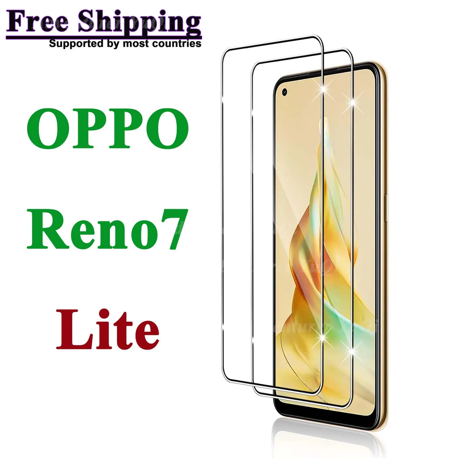 

Screen Protector For OPPO Reno7 Lite, Tempered Glass SELECTION Free Ship HD 9H Transparent Clear Anti Scratch Case Friendly