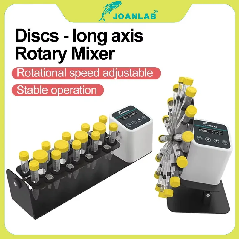 JOANLAB Long Axis Rotary Mixer 1.5/2/15/50ml Blood Mixer 360°Disc Tilt Type Mixer Shaker Rotator Laboratory Equipment 20~80rpm
