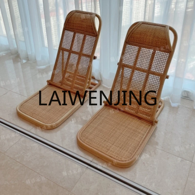 Rwjins Rattan Beach Chair Armchair Tatami Portable Camping Leisure Rattan Chair