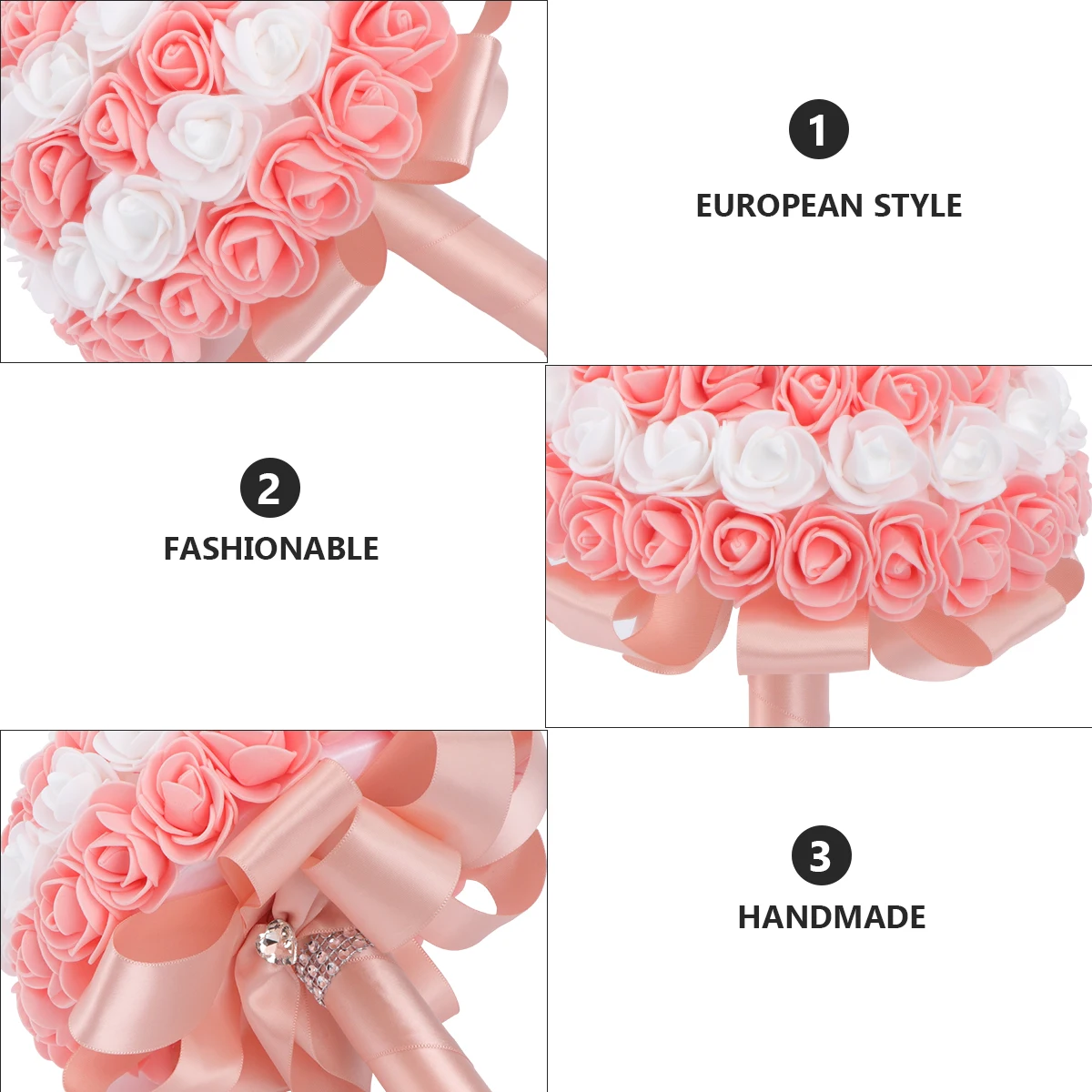 

Artificial Wedding Bouquet Lifelike Rose Bridal Flowers for Bride Office Living RoomDecoration Romantic Party DIY
