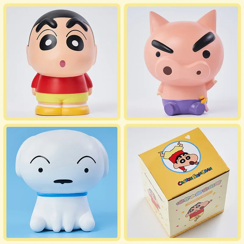 15cm Anime Peripheral Crayon Shin-Chan Cute Crayon Shin-Chan Little White Piggy Bank Change Jar Toy Desktop Collection Gift