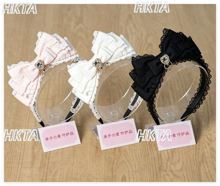かわいいロリータクリップ日本製大量生産サイドステレオ大型リボンヘッドバンドかわいい女の子ドレスアップヘアクリップヘアアクセサリー