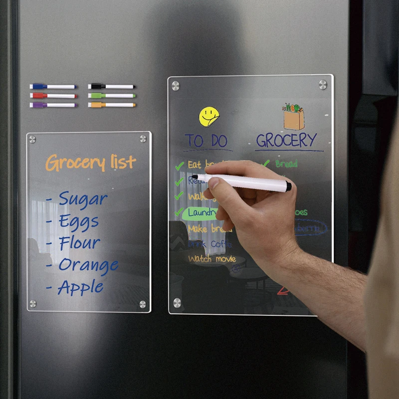 Transparent Magnetic Stickers for Fridge, Message Board, Scratch Off, Weekly Plan DIY Fridge Stickers Note Taking Message Boards